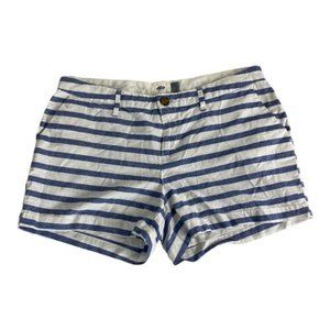 Old Navy Womens Shorts Size 6 Blue White Striped 3.5" inseam Pockets Walking